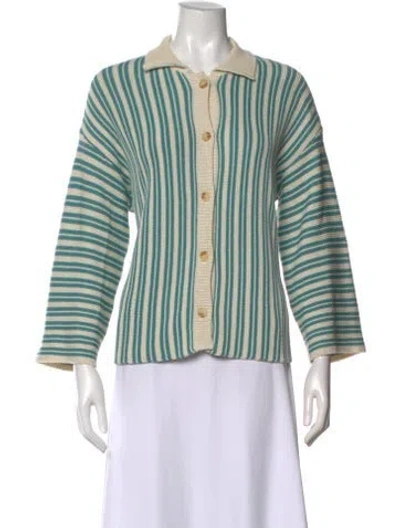 Pre-owned Demylee Striped Sweater In Green