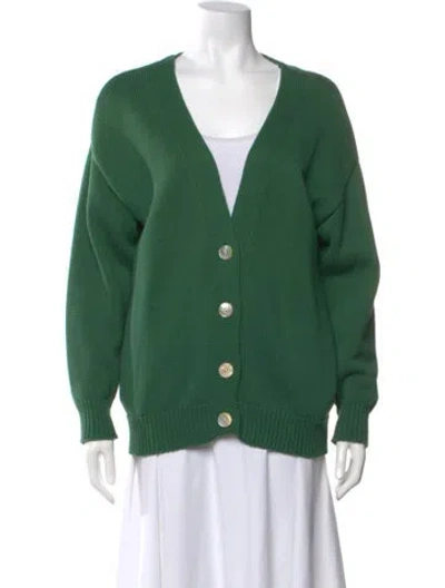 Pre-owned Demylee V-neck Sweater In Green