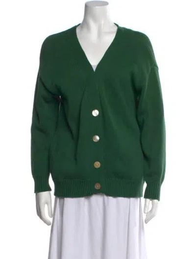Pre-owned Demylee V-neck Sweater In Green