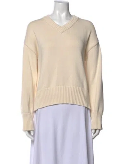 Pre-owned Demylee V-neck Sweater In Neutrals