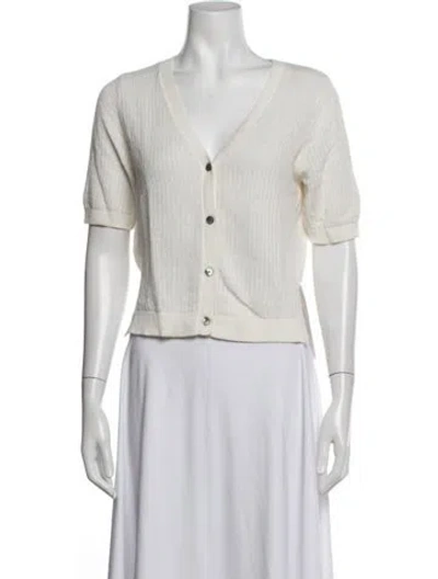 Pre-owned Demylee V-neck Sweater In White