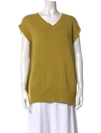 Pre-owned Demylee V-neck Sweater In Yellow