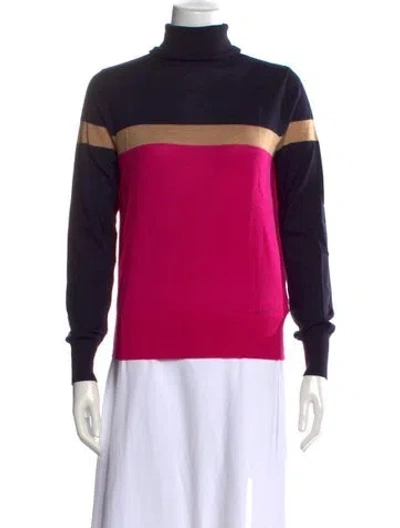 Pre-owned Demylee Wool Colorblock Pattern Sweater In Pink