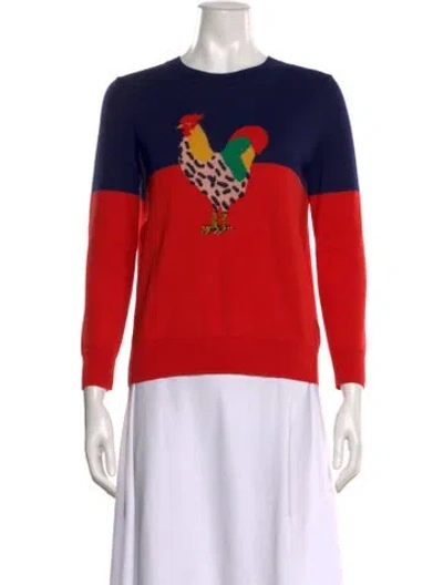 Pre-owned Demylee Wool Graphic Print Sweater In Red