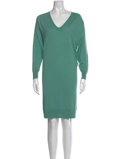 Pre-owned Demylee Wool Knee-length Dress In Green