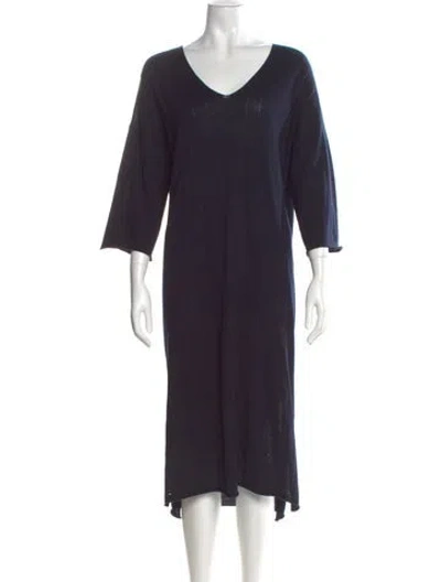 Pre-owned Demylee Wool Midi Length Dress In Blue