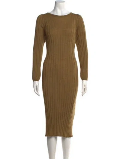 Pre-owned Demylee Wool Midi Length Dress In Neutral