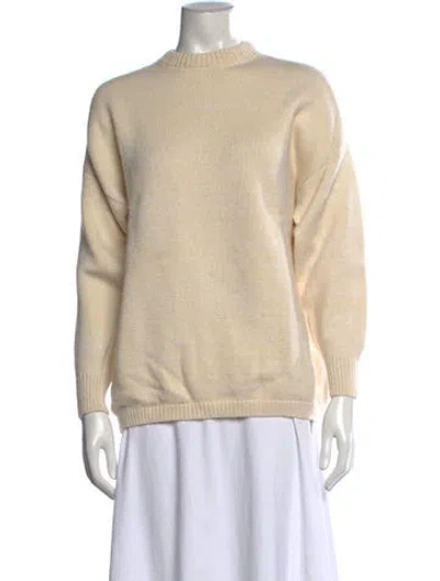 Pre-owned Demylee Wool Mock Neck Sweater In White
