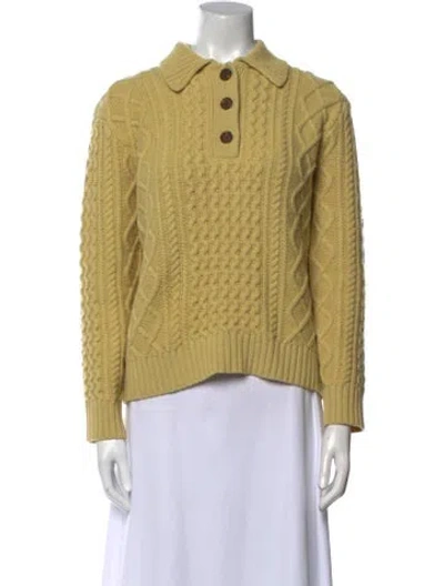 Pre-owned Demylee Wool Mock Neck Sweater In Yellow
