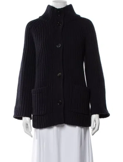 Pre-owned Demylee Wool Open Front Sweater In Blue