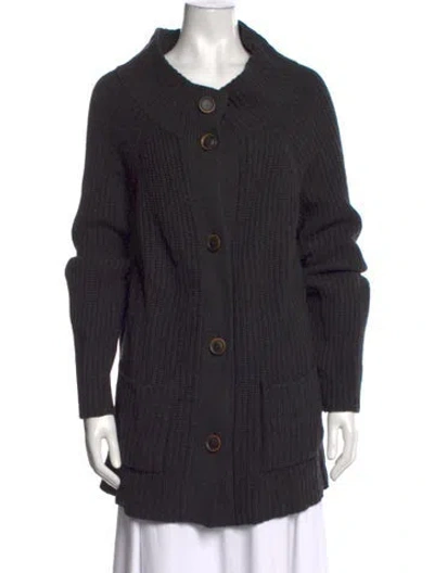 Pre-owned Demylee Wool Open Front Sweater In Grey