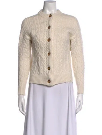 Pre-owned Demylee Wool Open Front Sweater In Neutrals