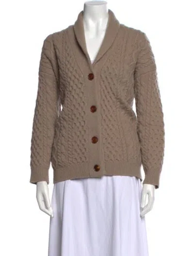 Pre-owned Demylee Wool Open Front Sweater In Neutrals