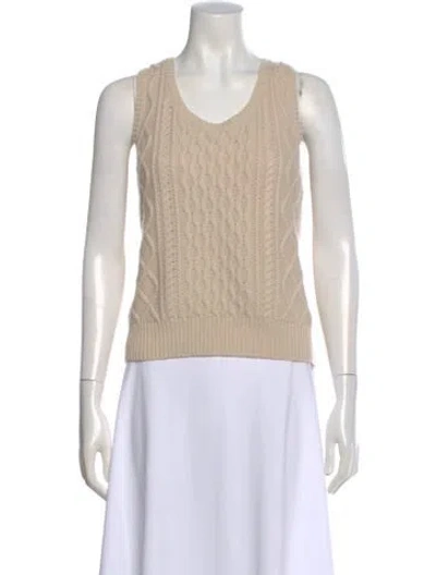 Pre-owned Demylee Wool Scoop Neck Sweater In Neutral