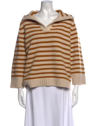 Pre-owned Demylee Wool Striped Sweater In Neutrals/yellow
