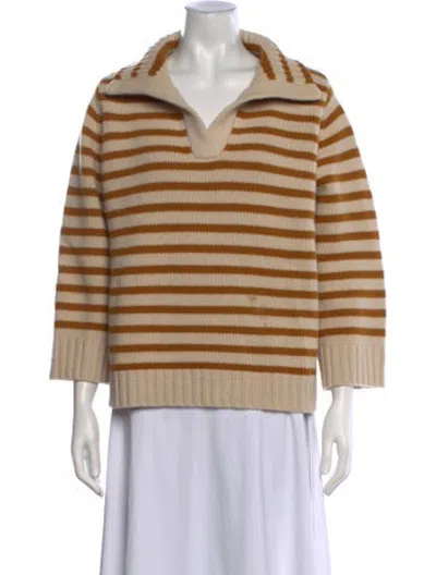 Pre-owned Demylee Wool Striped Sweater In Neutrals/yellow