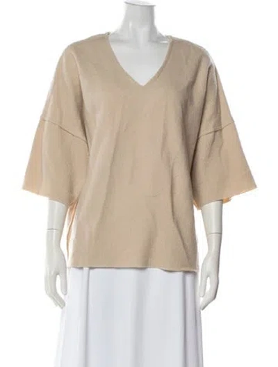 Pre-owned Demylee Wool V-neck Sweater In Neutral