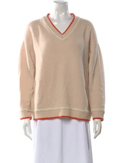 Pre-owned Demylee Wool V-neck Sweater In Neutral