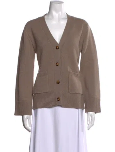Pre-owned Demylee Wool V-neck Sweater In Neutral