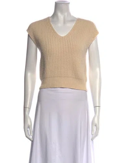 Pre-owned Demylee Wool V-neck Sweater In Neutrals