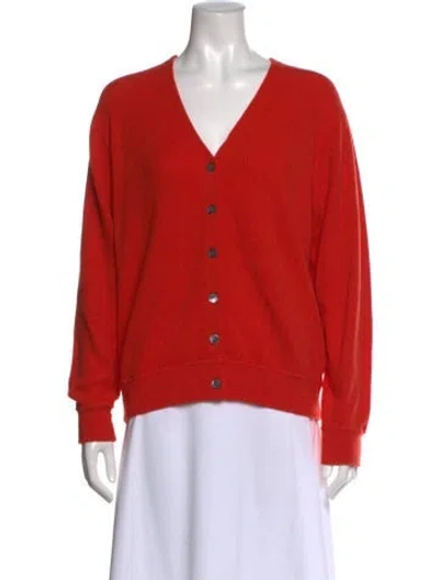 Pre-owned Demylee Wool V-neck Sweater In Orange