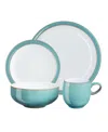 Denby Azure 4-piece Place Setting In Teal,white