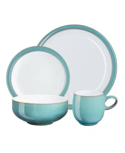 Denby Azure 4-piece Place Setting In Teal,white
