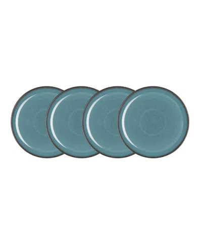 Denby Azure Coupe Medium Plates, Set Of 4 In Blue