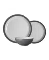 Denby Elements 12 Piece Set, Service For 4 In Dark Grey