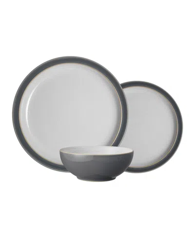 Denby Elements 12 Piece Set, Service For 4 In Dark Grey