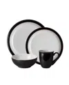 Denby Elements 4 Piece Set In White,black