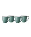 Denby Elements Coffee Mugs, Set Of 4 In Green