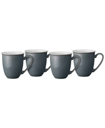 Denby Elements Collection Coffee Mugs, Set Of 4 In Fossil Grey