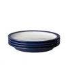 Denby Elements Dark Blue Dinner Plate Set Of 4 In Dark Blue