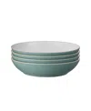 Denby Elements Pasta Bowls, Set Of 4 In Green