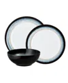 Denby Halo 12 Piece Set, Service For 4 In Black,blue