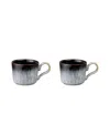 Denby Halo Brew Set Of 2 Espresso Cups, Service For 2 In Black,blue