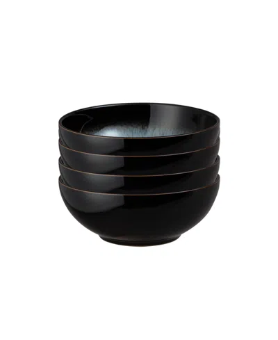 Denby Halo Cereal Bowls Set Of 4 In Black,blue