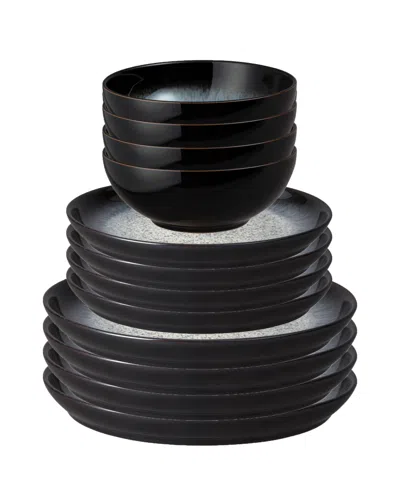 Denby Halo Coupe 12-pc. Dinnerware Set, Service For 4 In Black