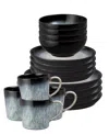 Denby Halo Coupe 16 Pc. Dinnerware Set, Service For 4 In Black