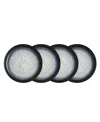Denby Halo Coupe Set Of 4 Medium Plates In Black,blue