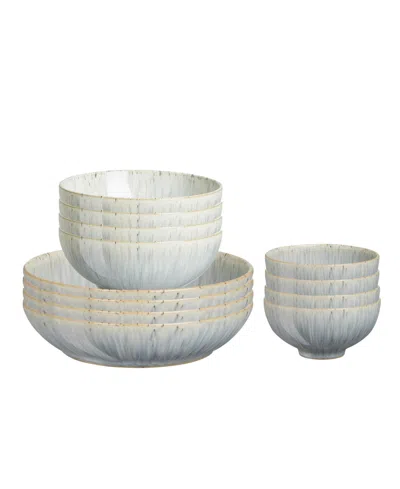 Denby Halo Speckle 12-pc. Double Bowl Dinnerware Set, Service For 4 In Black