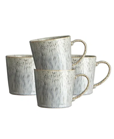 Denby Halo Speckle Mugs, Set Of 4 In Black