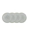 Denby Halo Speckle Set Of 4 Medium Plates In Blue,gray
