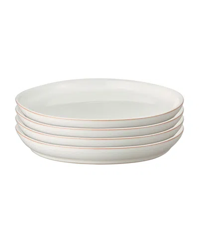 Denby Heritage Atrium Coupe Dinner Plates, Set Of 4 In White