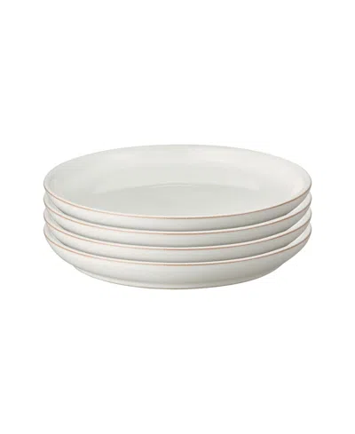 Denby Heritage Atrium Coupe Medium Plates, Set Of 4 In White