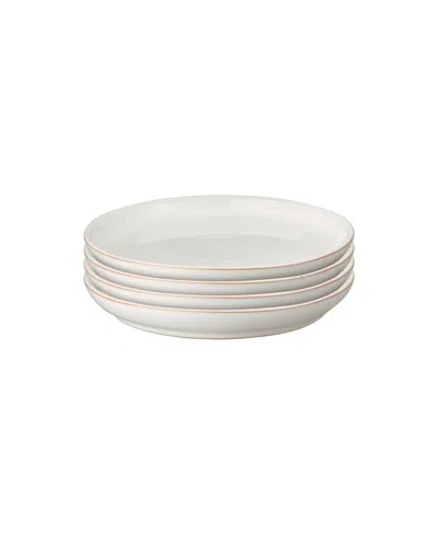 Denby Heritage Atrium Coupe Small Plates, Set Of 4 In White