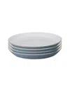 Denby Impression Pink Set Of 4 Dinner Plates In Blue