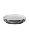 Denby Impression Pink Set Of 4 Dinner Plates In Charcoal