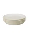 Denby Impression Pink Set Of 4 Dinner Plates In Cream